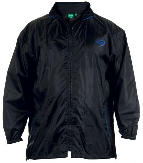 D555 Zac "Packaway" Rain Jacket Black - Sportruházat - Nagyméretű Sportruházat 2XL-10XL