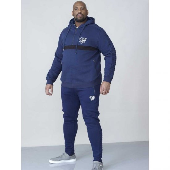 D555 Sergio Half Zip Hoodie Navy - Pulóverek & kapucnis pulóverek - Pulóverek & Kapucnis pulóver 2XL-12XL