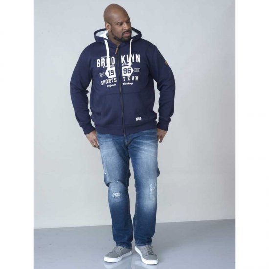 D555 Thurston Full Zip Hoodie Navy - Pulóverek & kapucnis pulóverek - Pulóverek & Kapucnis pulóver 2XL-12XL