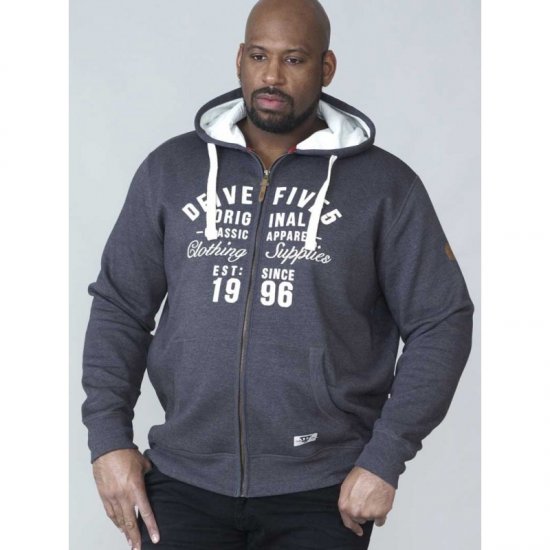 D555 Vadal Full Zip Hoodie Charcoal - Pulóverek & kapucnis pulóverek - Pulóverek & Kapucnis pulóver 2XL-12XL