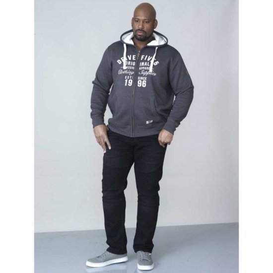 D555 Vadal Full Zip Hoodie Charcoal - Pulóverek & kapucnis pulóverek - Pulóverek & Kapucnis pulóver 2XL-12XL