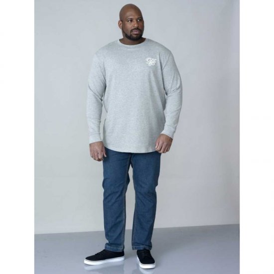 D555 Plato Long Sleeve T-shirt Grey - Pólók - Nagyméretű pólók - 2XL-14XL