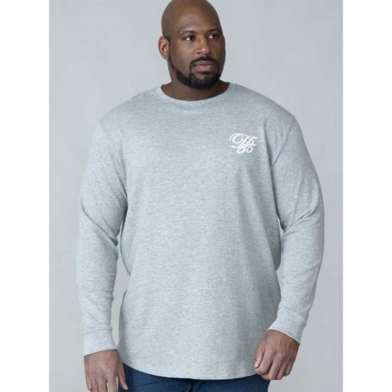 D555 Plato Long Sleeve T-shirt Grey - Pólók - Nagyméretű pólók - 2XL-14XL