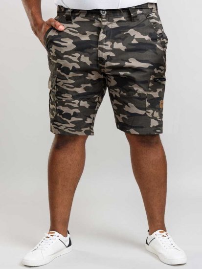 D555 Chadwick Shorts Green Camo - Rövidnadrág - Nagyméretű Rövidnadrág W40-W60