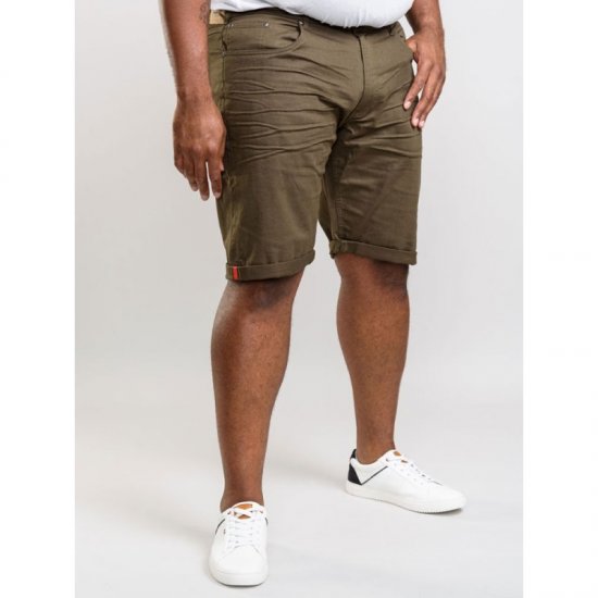D555 Gilbert Stretch Shorts Khaki - Rövidnadrág - Nagyméretű Rövidnadrág W40-W60