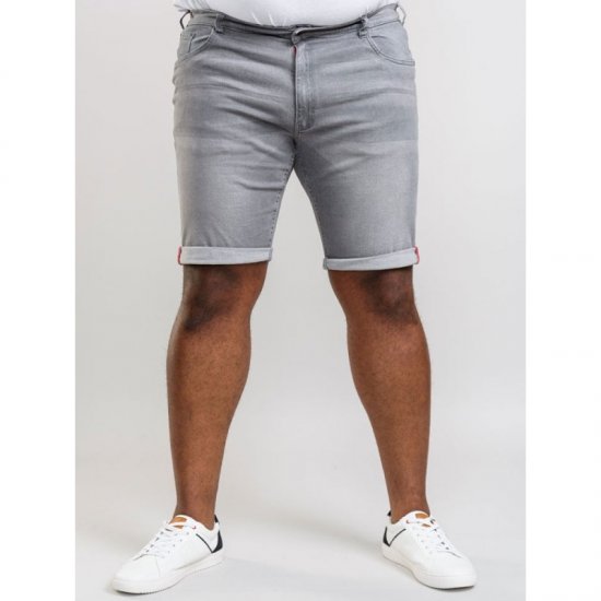 D555 Griffin Denim Shorts Grey - Rövidnadrág - Nagyméretű Rövidnadrág W40-W60