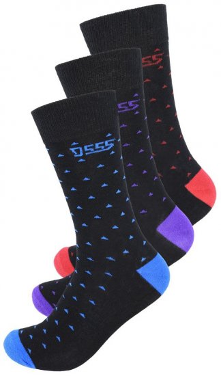 D555 Bolt Cotton Rich Luxury Socks 3-Pack - Alsónemű & strandruhák - Nagyméretű Alsónemű 2XL-8XL