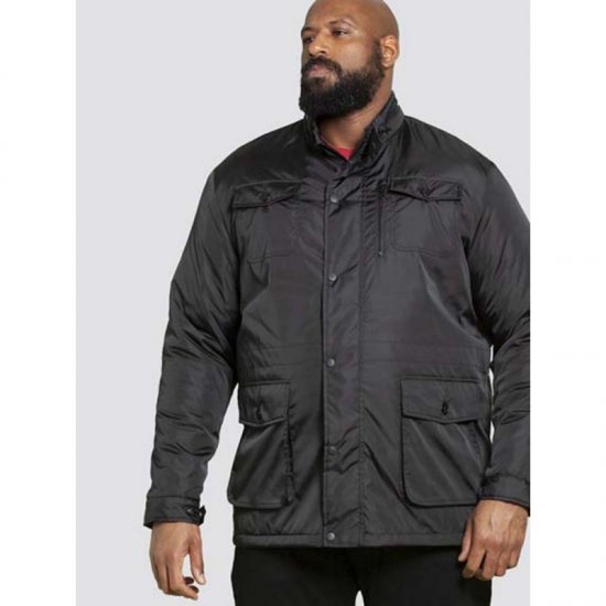 D555 Brentford Jacket Black - Kabátok - Nagyméretű Kabátok - 2XL-8XL