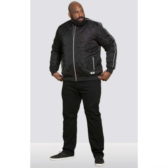 D555 Skipton Quilted Bomber Jacket Black - Kabátok - Nagyméretű Kabátok - 2XL-8XL
