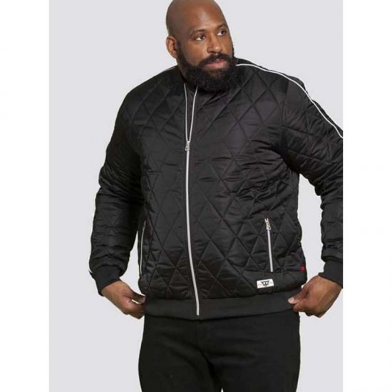 D555 Skipton Quilted Bomber Jacket Black - Kabátok - Nagyméretű Kabátok - 2XL-8XL