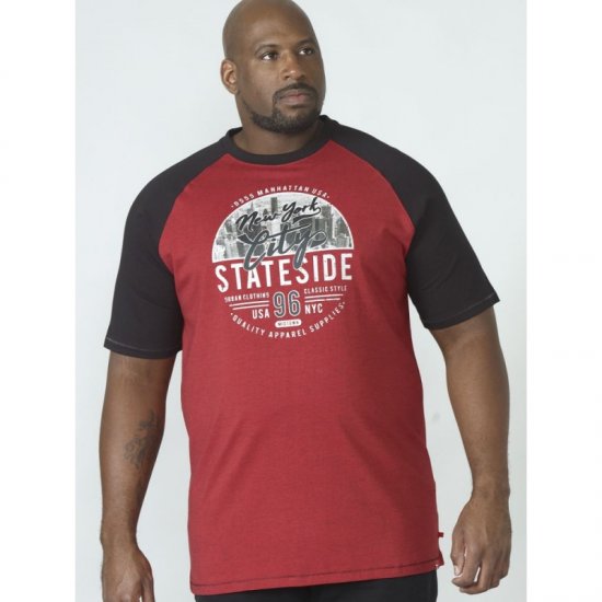 D555 Jarvis T-shirt Red - Pólók - Nagyméretű pólók - 2XL-14XL