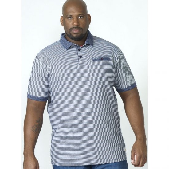 D555 Tyrone Polo Blue - Pólóingek - Galléros Pólók 2XL-8XL - Pólóingek 2XL-8XL