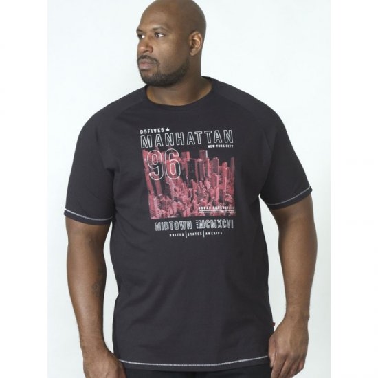 D555 Perry T-shirt Black - Pólók - Nagyméretű pólók - 2XL-14XL