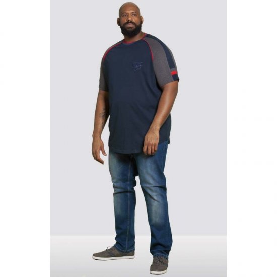 D555 Brendon T-shirt Navy - Pólók - Nagyméretű pólók - 2XL-14XL