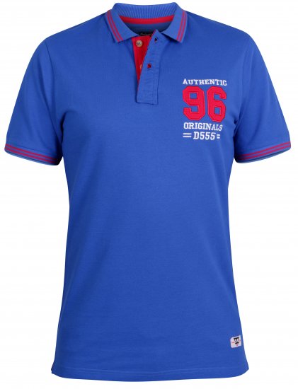 D555 Bartley Pique Polo Shirt Blue - Pólóingek - Galléros Pólók 2XL-8XL - Pólóingek 2XL-8XL