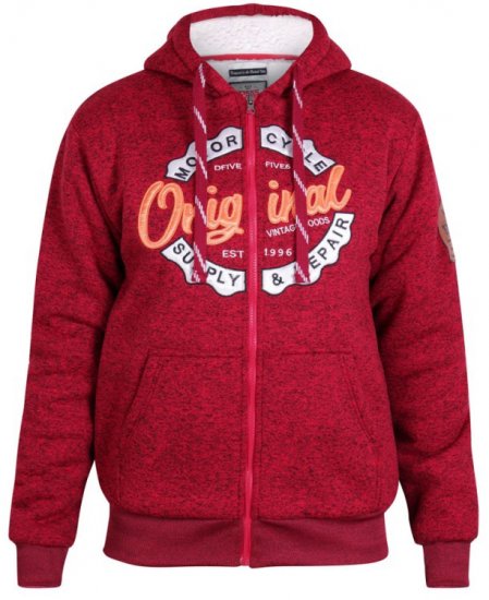 D555 Rylan Hoodie Red - Pulóverek & kapucnis pulóverek - Pulóverek & Kapucnis pulóver 2XL-12XL