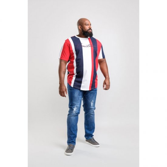 D555 Bancroft T-shirt Red/Navy - Pólók - Nagyméretű pólók - 2XL-14XL