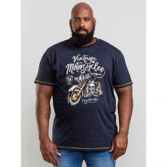 D555 Slater T-shirt Navy - Pólók - Nagyméretű pólók - 2XL-14XL