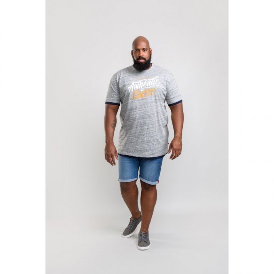D555 Finn T-shirt Grey - Pólók - Nagyméretű pólók - 2XL-14XL
