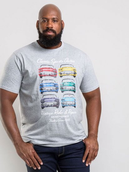 D555 Jenson T-shirt Grey - Pólók - Nagyméretű pólók - 2XL-14XL