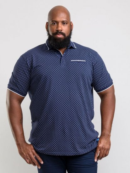 D555 Rogers Printed Polo Navy - Pólóingek - Galléros Pólók 2XL-8XL - Pólóingek 2XL-8XL