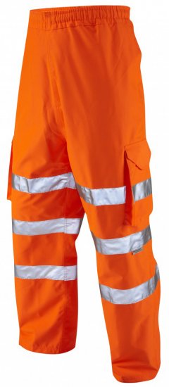 Leo Instow Breathable Executive Cargo Rain pants Hi-Vis Orange - Munkaruha - Nagyméretű Munkaruha 3XL-6XL