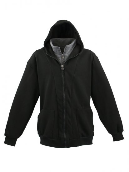 Lavecchia 109 Two-in-one Zipper Hoodie Black/Charcoal - Pulóverek & kapucnis pulóverek - Pulóverek & Kapucnis pulóver 2XL-12XL