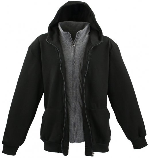 Lavecchia 109 Two-in-one Zipper Hoodie Black/Charcoal - Pulóverek & kapucnis pulóverek - Pulóverek & Kapucnis pulóver 2XL-12XL