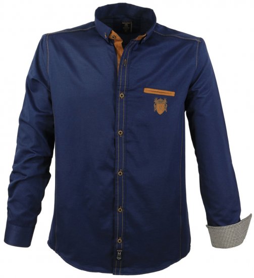 Lavecchia 1980 Long sleeve Shirt Navy Blue - Ingek - Ingek 2XL-10XL