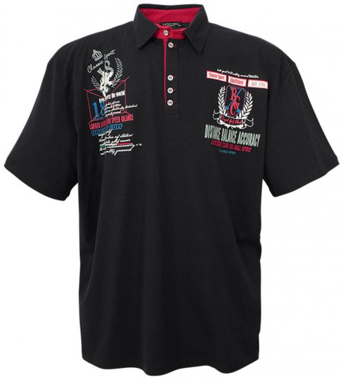 Lavecchia 2038 Printed Jersey Poloshirt Black - Pólóingek - Galléros Pólók 2XL-8XL - Pólóingek 2XL-8XL