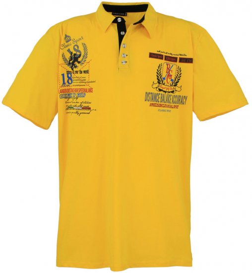 Lavecchia 2038 Printed Jersey Poloshirt Yellow - Pólóingek - Galléros Pólók 2XL-8XL - Pólóingek 2XL-8XL
