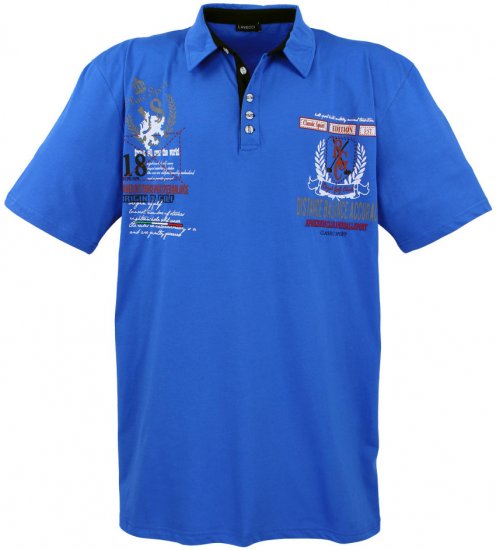 Lavecchia 2038 Printed Jersey Poloshirt Royal Blue - Pólóingek - Galléros Pólók 2XL-8XL - Pólóingek 2XL-8XL