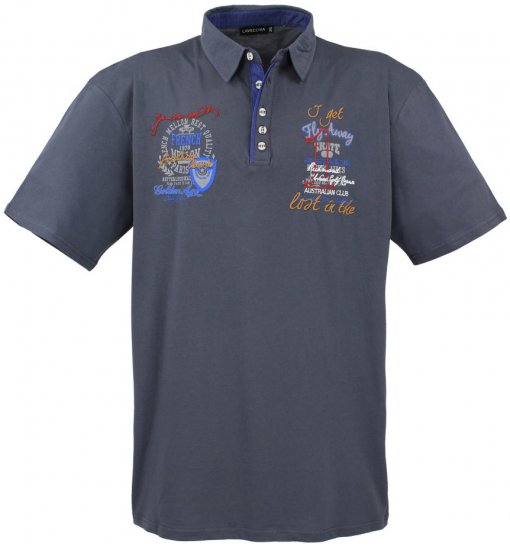 Lavecchia 3101 Printed Jersey Poloshirt Charcoal - Pólóingek - Galléros Pólók 2XL-8XL - Pólóingek 2XL-8XL