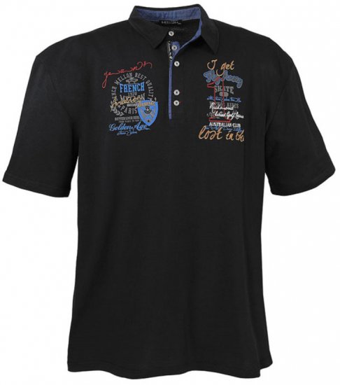 Lavecchia 3101 Printed Jersey Poloshirt Black - Pólóingek - Galléros Pólók 2XL-8XL - Pólóingek 2XL-8XL