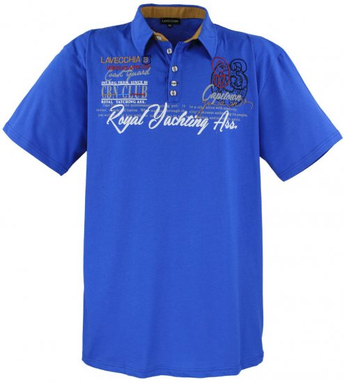 Lavecchia 4688 Printed Jersey Poloshirt Royal Blue - Pólóingek - Galléros Pólók 2XL-8XL - Pólóingek 2XL-8XL