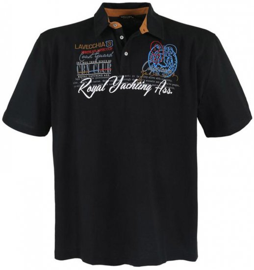 Lavecchia 4688 Printed Jersey Poloshirt Black - Pólóingek - Galléros Pólók 2XL-8XL - Pólóingek 2XL-8XL