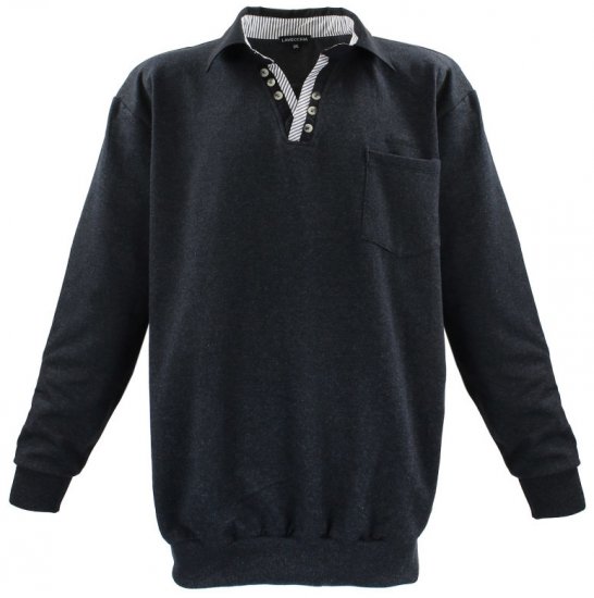 Lavecchia 602 Collar Sweatshirt Charcoal - Pulóverek & kapucnis pulóverek - Pulóverek & Kapucnis pulóver 2XL-12XL