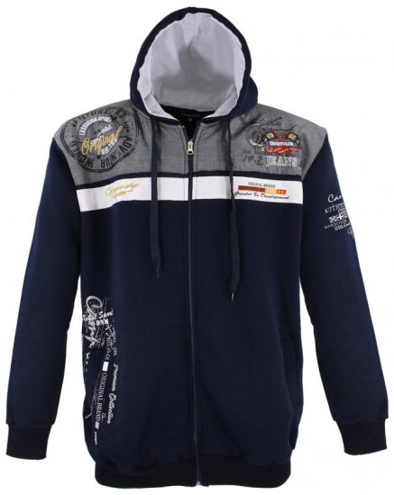Lavecchia 2022 Printed Zipper Hoodie Navy - Pulóverek & kapucnis pulóverek - Pulóverek & Kapucnis pulóver 2XL-12XL