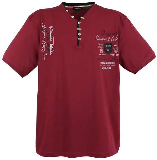 Lavecchia 2042 Printed T-shirt Bordeaux - Pólók - Nagyméretű pólók - 2XL-14XL