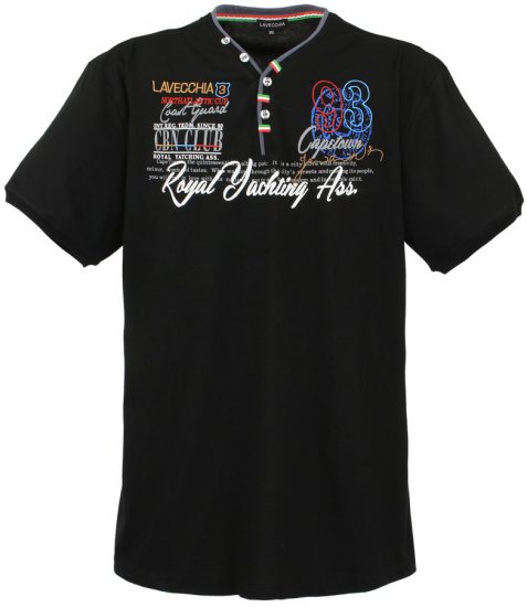 Lavecchia 608 Printed T-shirt Black - Pólók - Nagyméretű pólók - 2XL-14XL