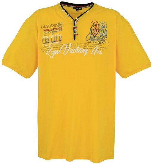 Lavecchia 608 Printed T-shirt Yellow - Pólók - Nagyméretű pólók - 2XL-14XL