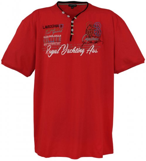Lavecchia 608 Printed T-shirt Red - Pólók - Nagyméretű pólók - 2XL-14XL