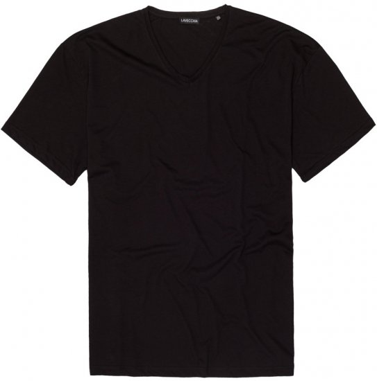Lavecchia 124 V-neck T-shirt Black - Pólók - Nagyméretű pólók - 2XL-14XL