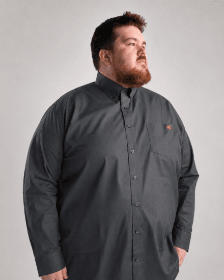 Motley Denim Lisbon Long Sleeve Shirt Charcoal - Ingek - Ingek 2XL-10XL