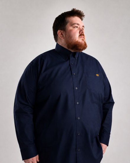 Motley Denim Lisbon Long Sleeve Shirt Navy - Ingek - Ingek 2XL-10XL