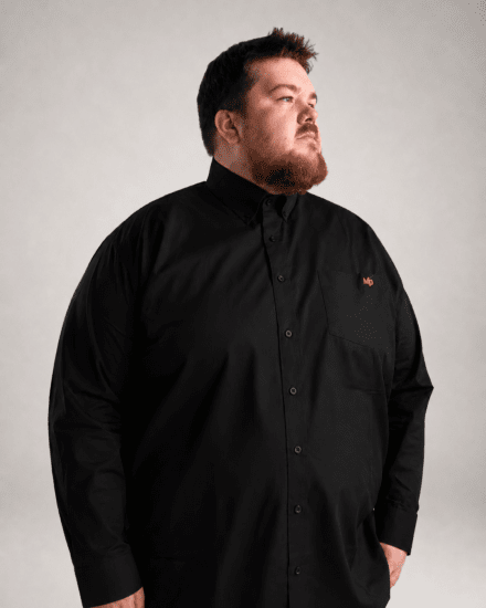 Motley Denim Lisbon Long Sleeve Shirt Black - Ingek - Ingek 2XL-10XL