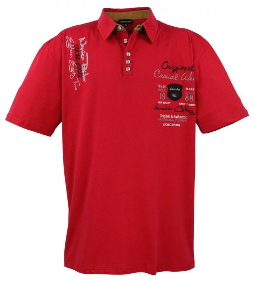Lavecchia 610 Galléros póló Piros - Pólóingek - Galléros Pólók 2XL-8XL - Pólóingek 2XL-8XL