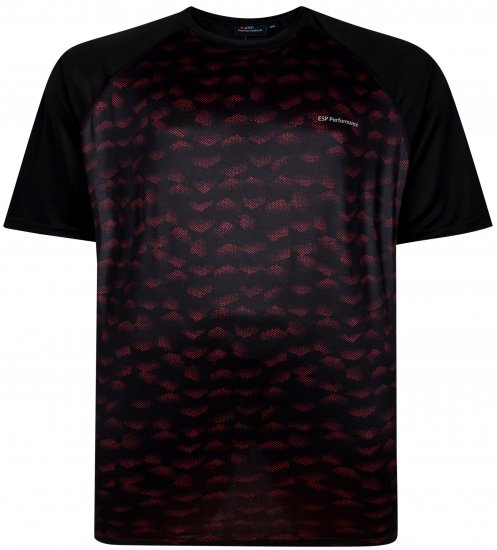 Espionage LW157 Performance T-shirt Black/Red - Sportruházat - Nagyméretű Sportruházat 2XL-10XL