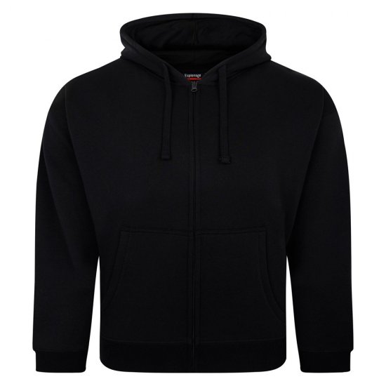 Espionage LW162 Hooded Zip Through Sweat Shirt Fekete - Pulóverek & kapucnis pulóverek - Pulóverek & Kapucnis pulóver 2XL-12XL