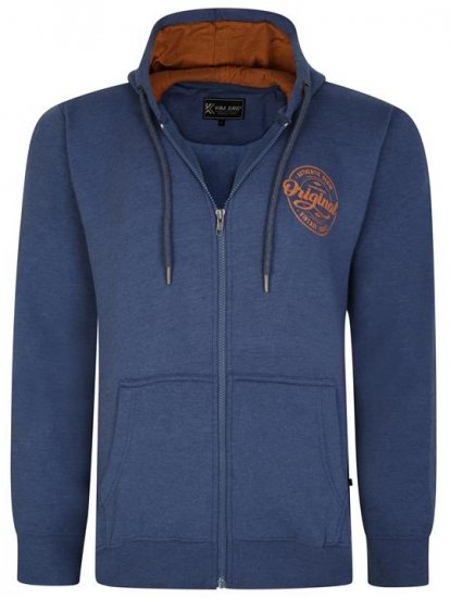 Kam Jeans 7060 Zip Thru Originals Denim Hoodie Royal Blue - Pulóverek & kapucnis pulóverek - Pulóverek & Kapucnis pulóver 2XL-12XL